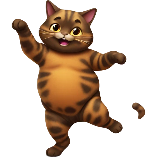 fat tortoiseshell cat dancing emoji