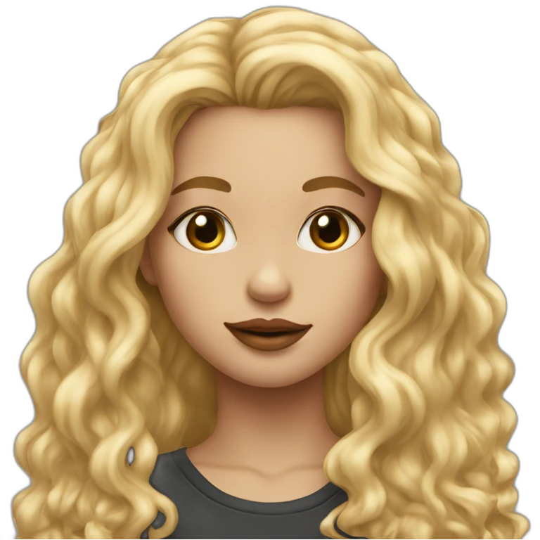 girl with long blonde wavy hair, a lip piercing and nose piercing emoji