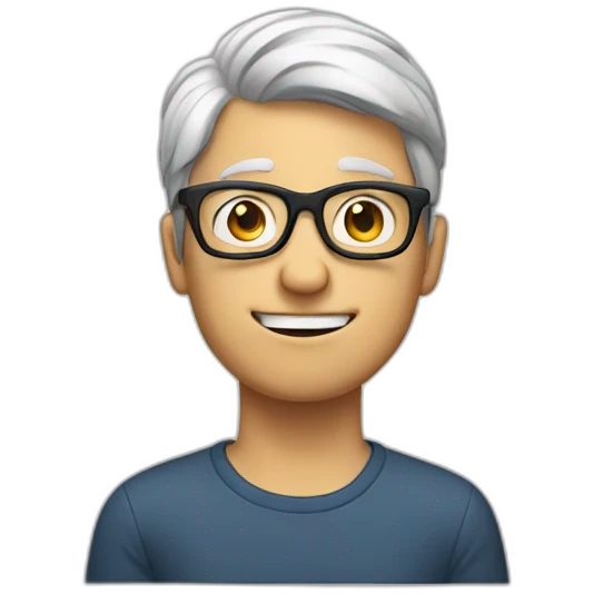 White Geek with glasses showing something with hands emoji