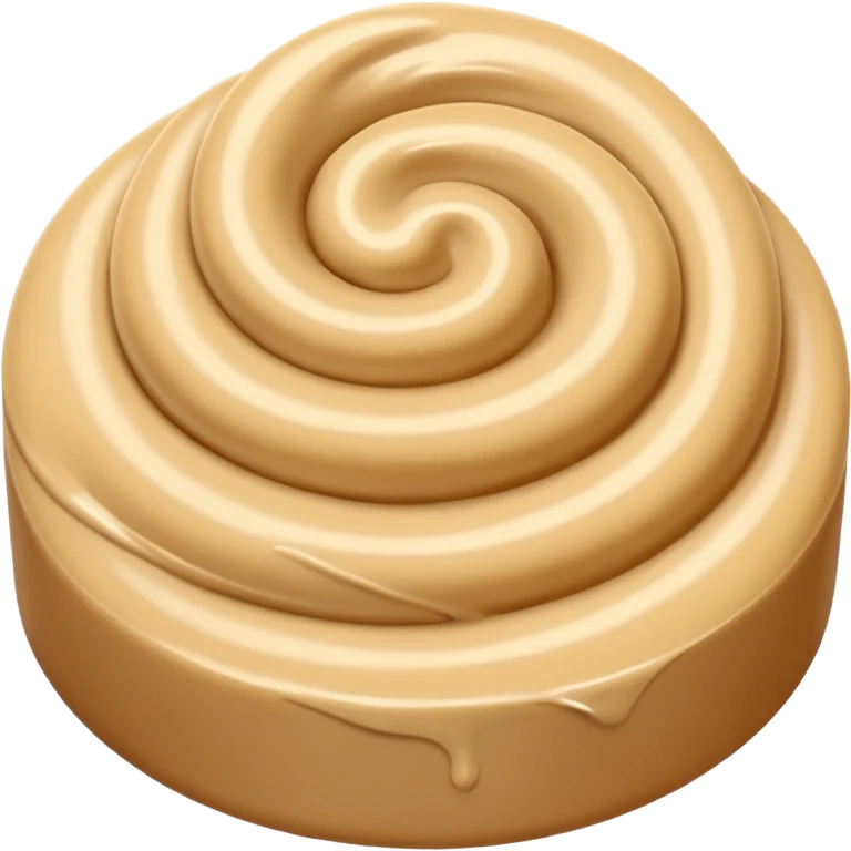 sesame paste swirl smooth beige creamy glossy soft fluid gentle ridges velvety sheen no bowl spoon or sesame seeds soft lighting transparent background emoji scale emoji
