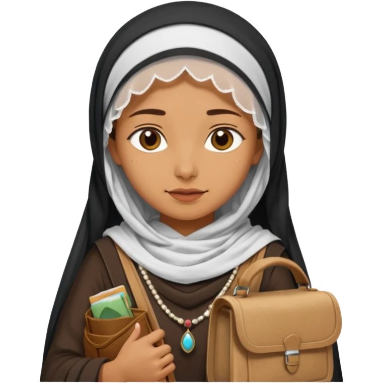 Woman + veil + satchel,Desert Nomads. emoji