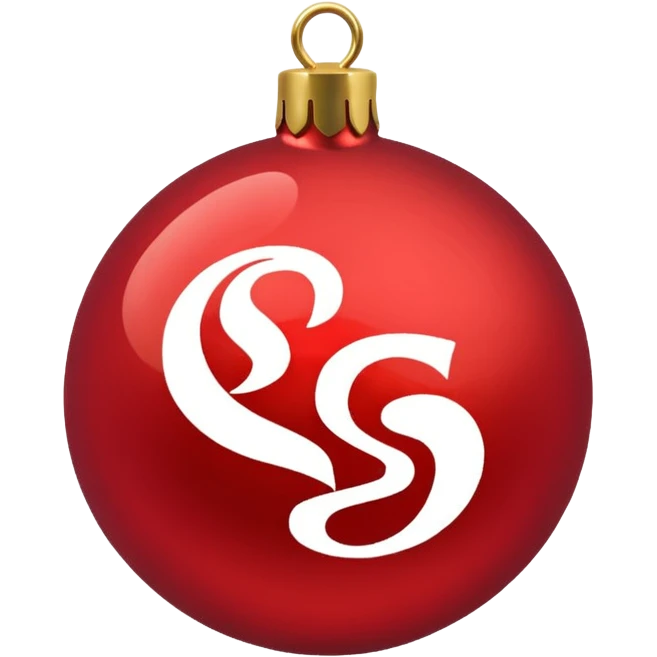 red Christmas ball with logo "S" emoji