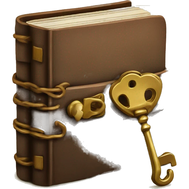vintage diary with lock and key emoji