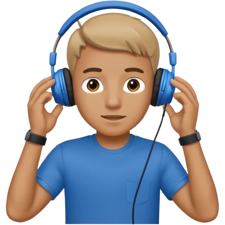 a boy taking off his headphones emoji