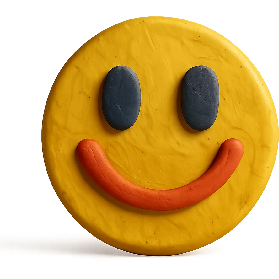 claymation style smiling emoji emoji