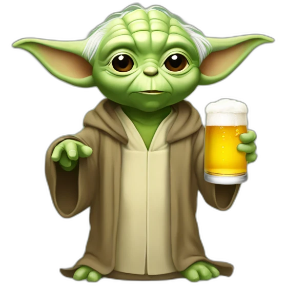 Yoda qui boit un bierre emoji