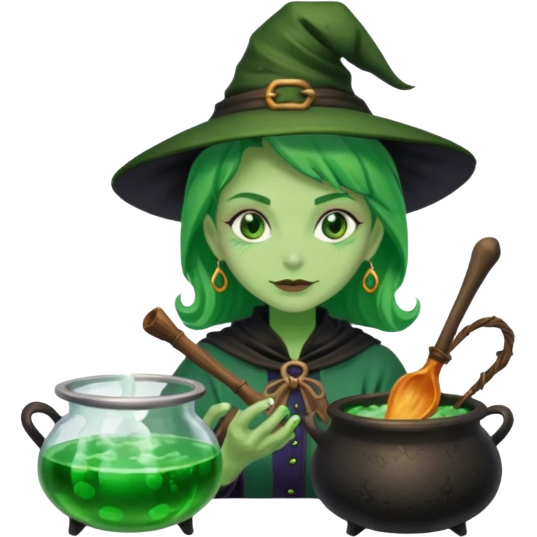 green witch cooking potion emoji