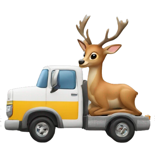 Deer driving a truck emoji