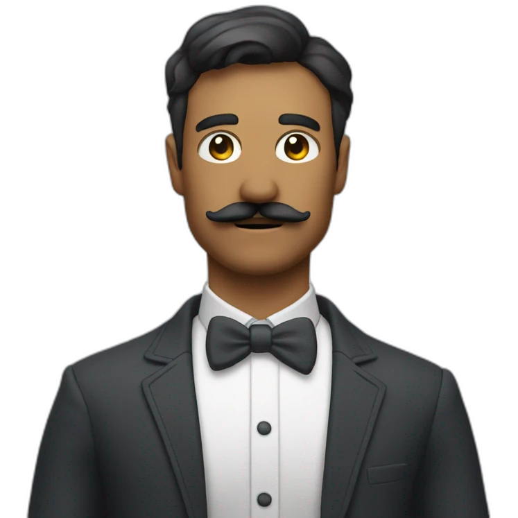 a man with moustache he is a Discord moderator (staff) il porte des vetements avec le logo de l'application Discord emoji