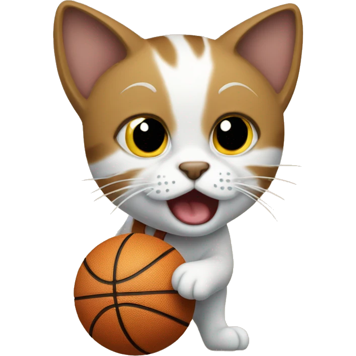 Cat dribbling a basketball emoji