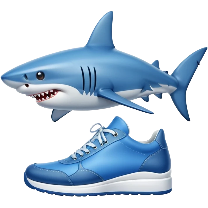 Shark wearing shoes emoji