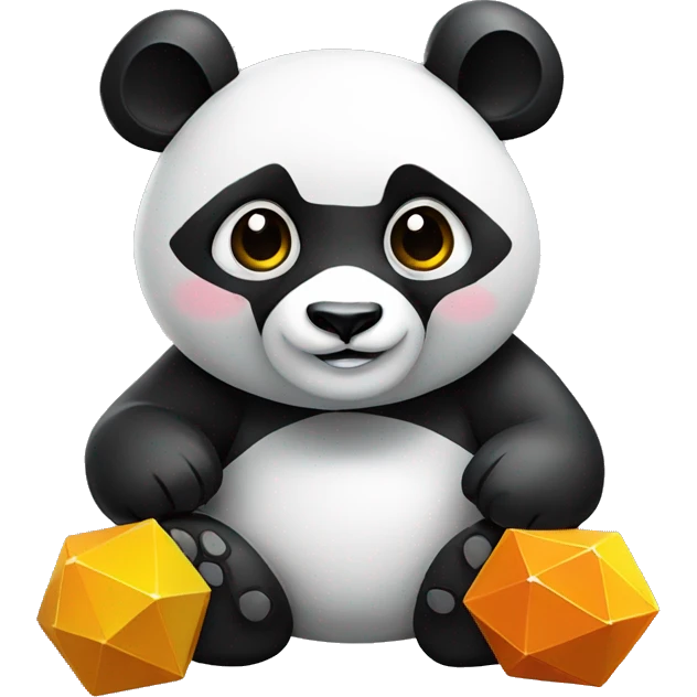 Panda with polyhedra token emoji
