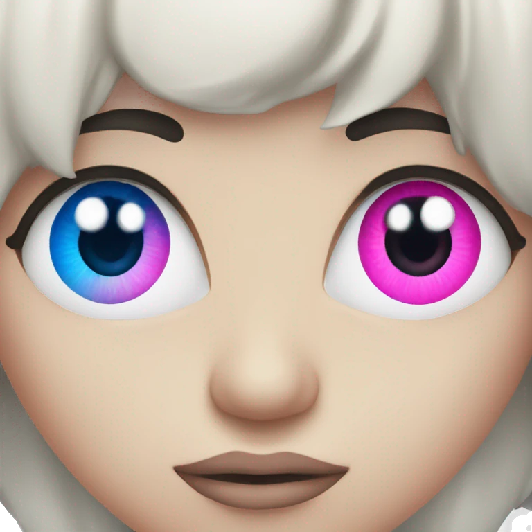 two eyes in pink blue emoji