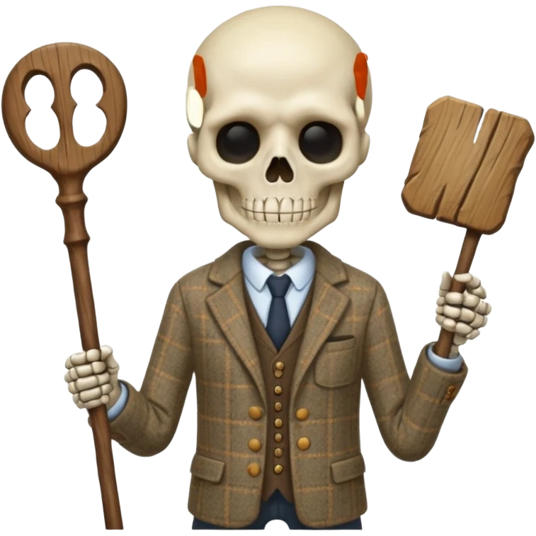 Skeleton Teacher with a stick in his hand  emoji