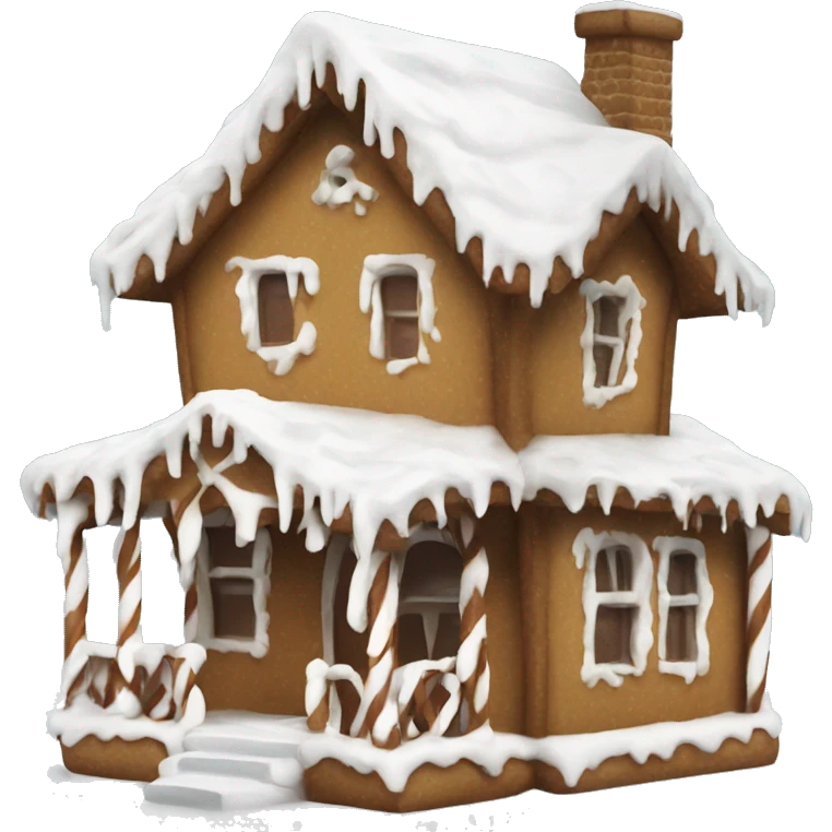 snowy gingerbread house emoji