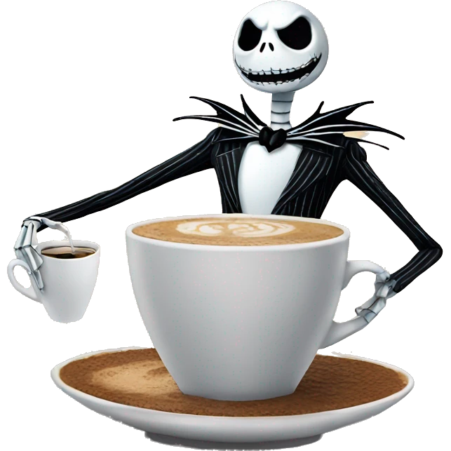 jack skellington with Coffee emoji