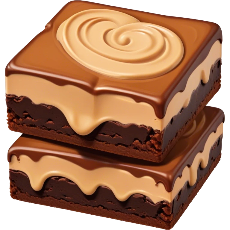 Decadent realistic peanut butter fudge brownie emoji