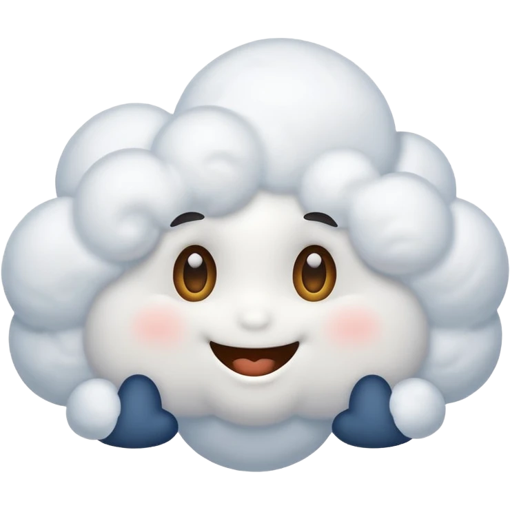 fluffy cloud with a big smile and cute eyes emoji