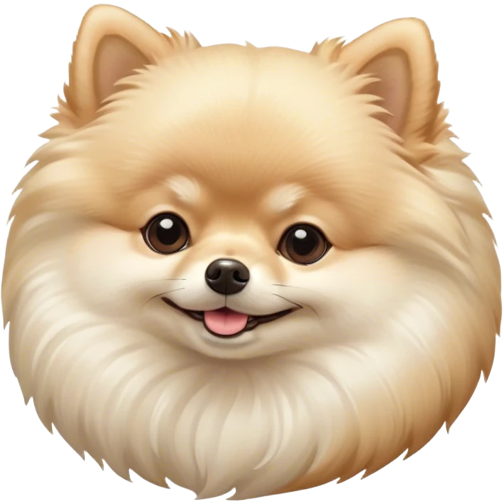 Meme-Worthy Cute Sleeping Cream Pomeranian Portrait Emoji, Head resting peacefully with a contented smile, showcasing a delightfully compact build and a luxuriously soft, fluffy cream Fur, eyes shut in a serene nap, Simplified yet hilariously adorable features, highly detailed, glowing with a soft, drowsy light, high shine, relaxed and utterly lovable, stylized with an air of playful laziness, bright and heartwarming, soft glowing outline, capturing the essence of a comically sleepy companion, so meme-worthy it feels like it could instantly become the next viral sensation of adorable slumber! emoji