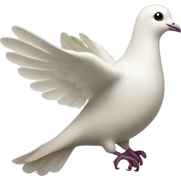 white dove and Olive branch emoji