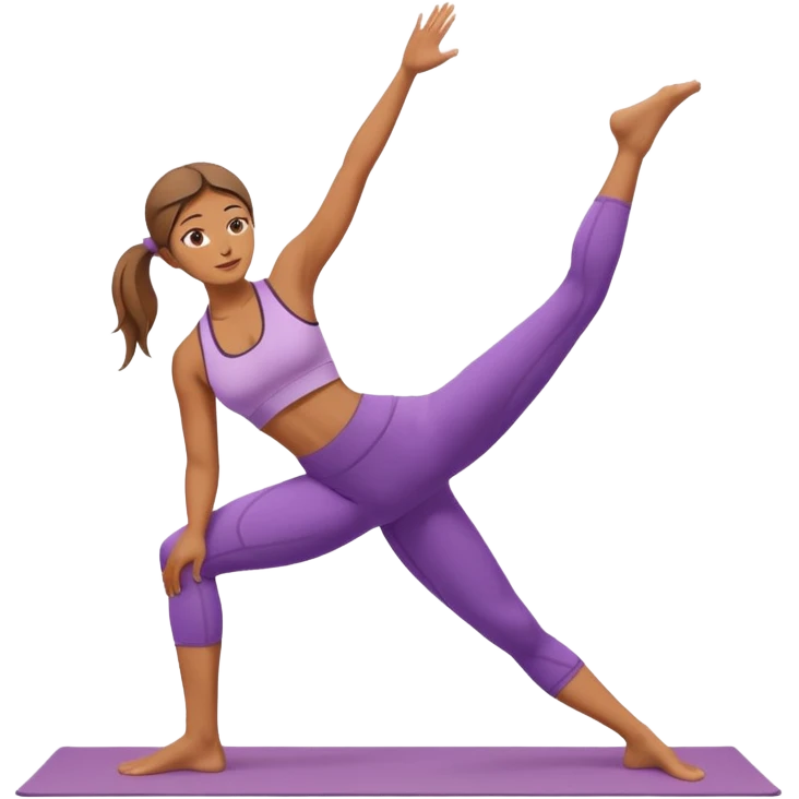 A women doing fot yoga against wall  emoji