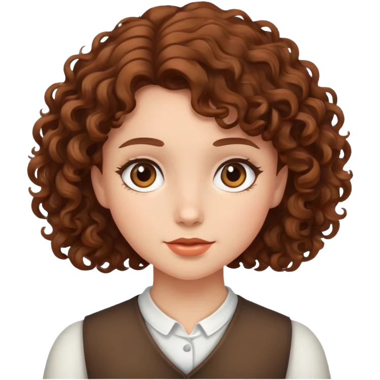 Ragazza capelli marroni e ricci emoji