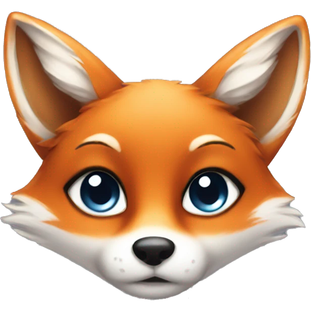Cute fox face with eye wing make up emoji