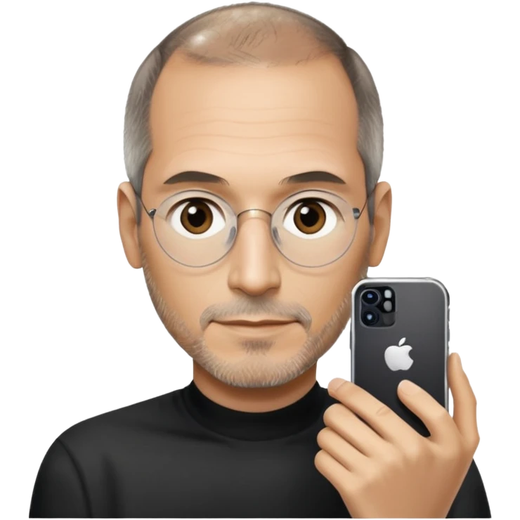 Steve Jobs with an iPhone emoji