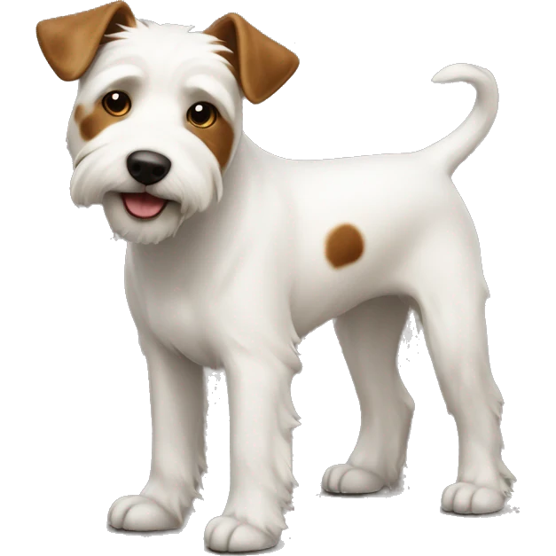 White terrier dog with brown spots emoji