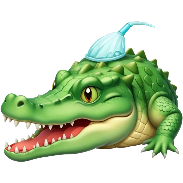 Crocodile has the flu emoji