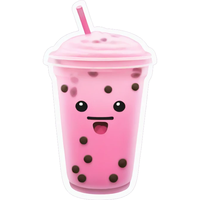 Pink boba tea emoji