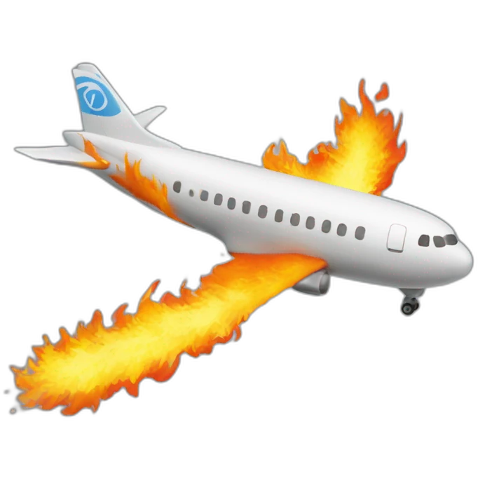 Un avion en feu  emoji