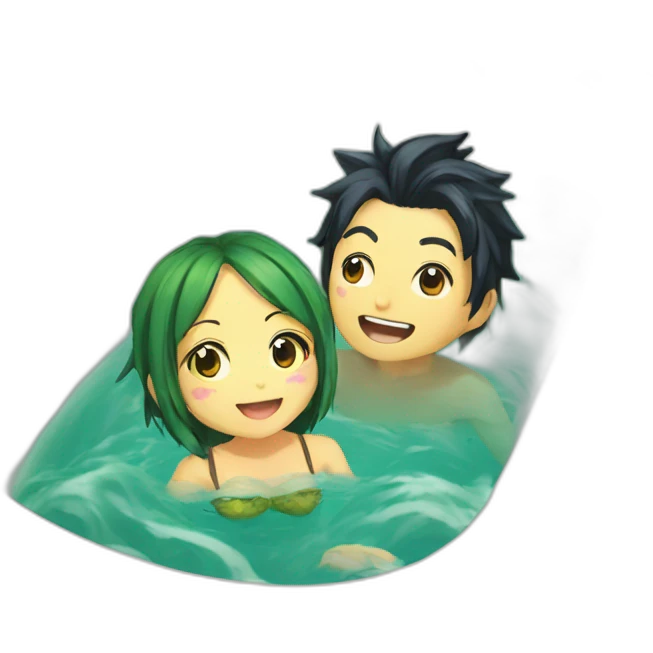 Nami and yamato in bath emoji