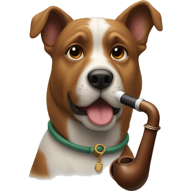 Dog with pipe  emoji