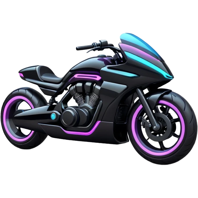 Sketch a futuristic motorcycle with neon lights & sleek sci-fi design. emoji