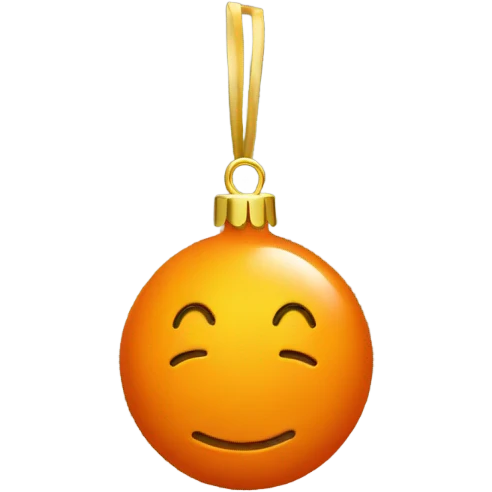 simple orange christmas ornament  emoji