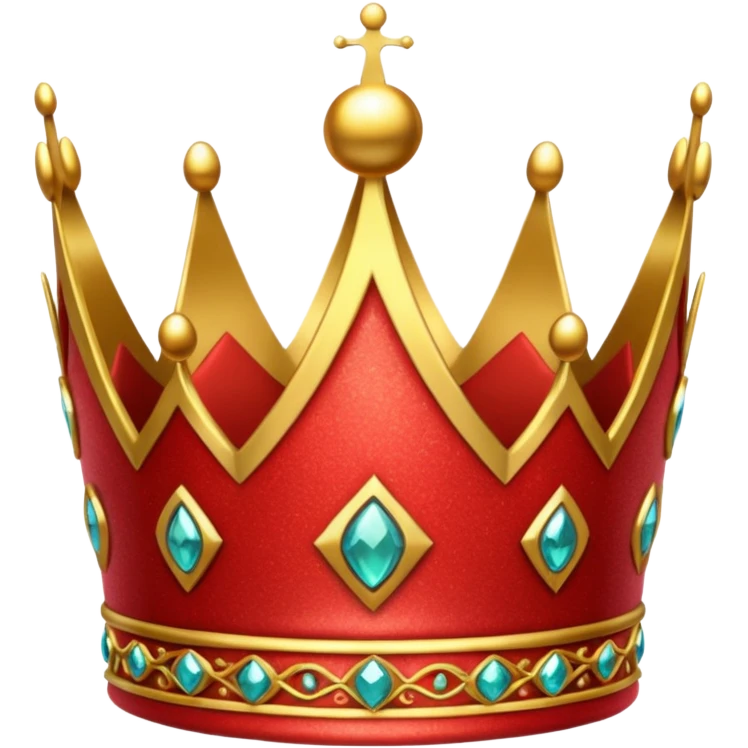 Crown glitter red and golden emoji