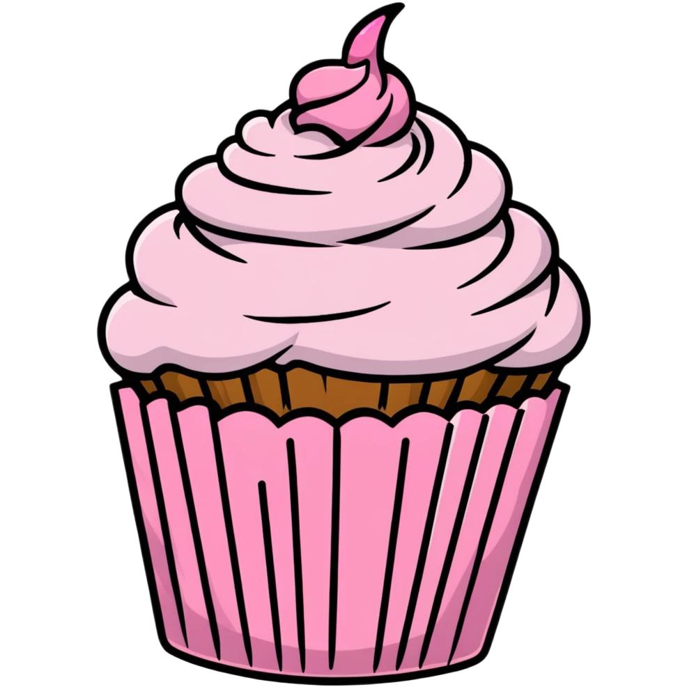 cupcake with pink icing emoji