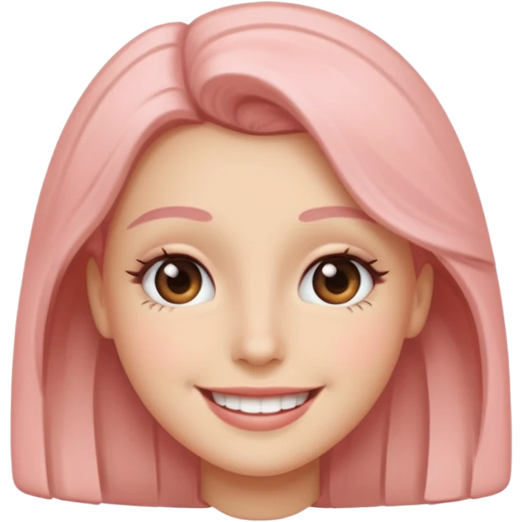Smiling but with tweaking eye and with blush emoji