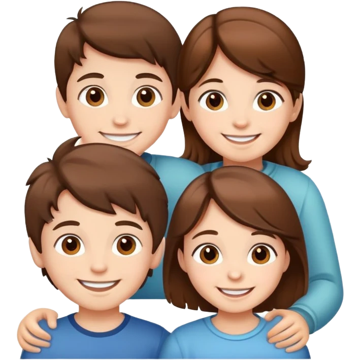 happy children with brown hair emoji