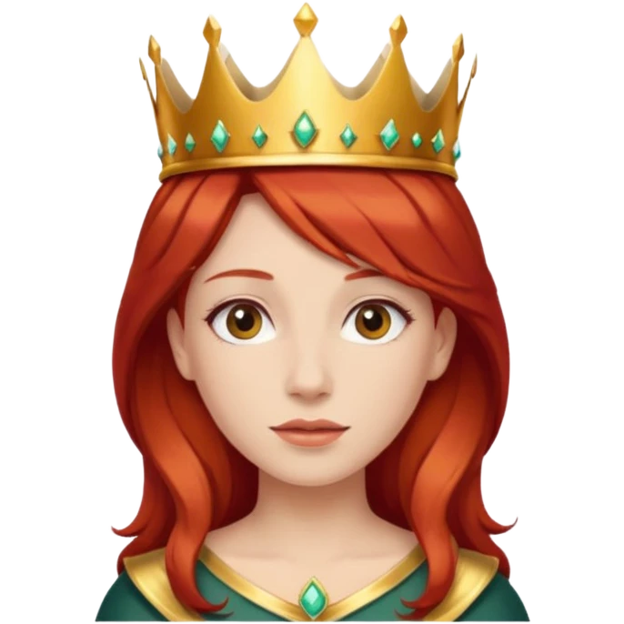 woman pelirroja con corona  emoji