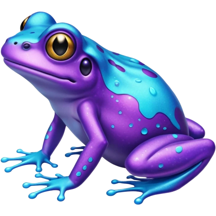 glitter purple and cian frog emoji