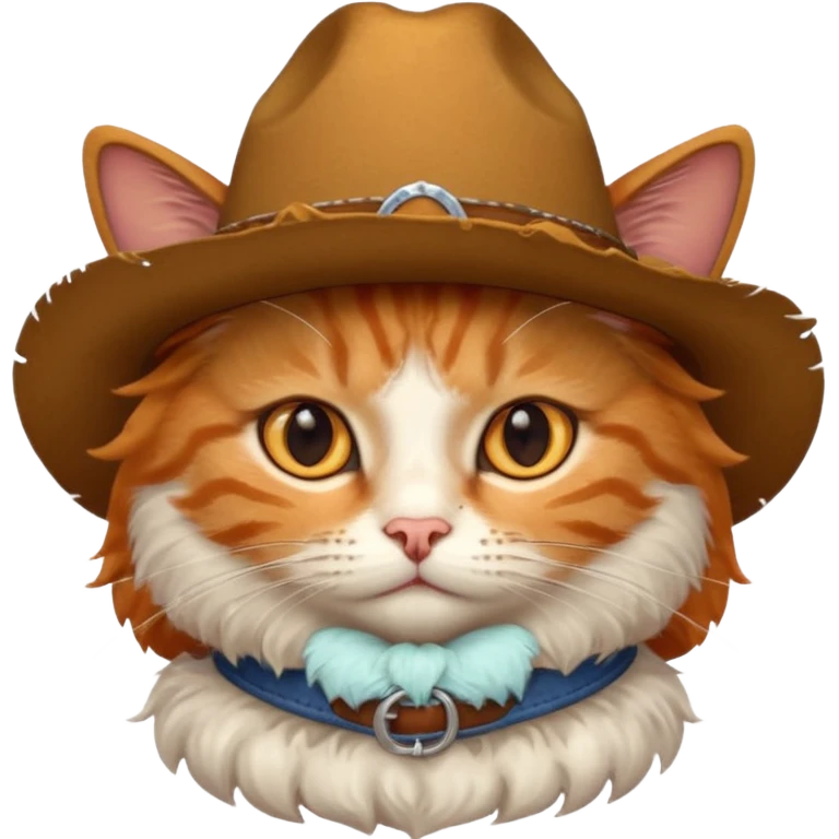 cat wearing a cowboy hat emoji