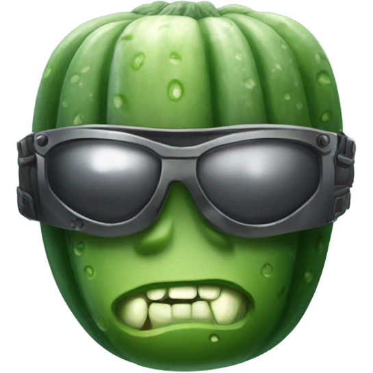 Cucumber faced terminator  emoji