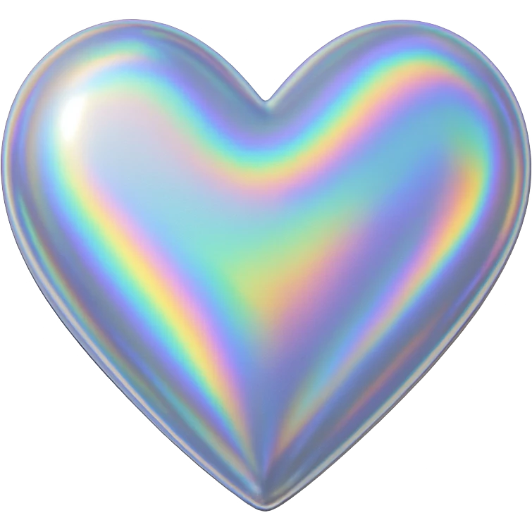 heart with a holographic silver finish emoji