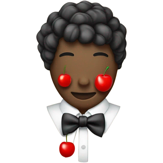 black bow with 2 red cherries emoji