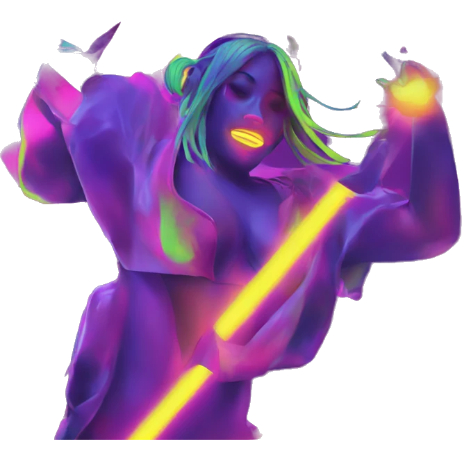 Rave party dancing neon smoking emoji