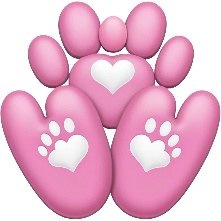 two puppy paws with a white heart on the pad emoji