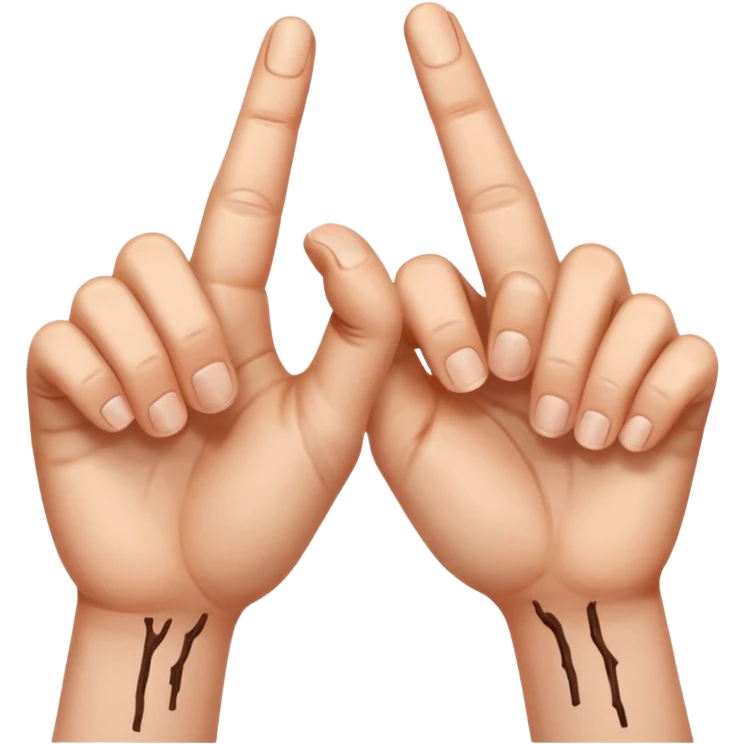 two hands making an M with thumb and pointer finger emoji