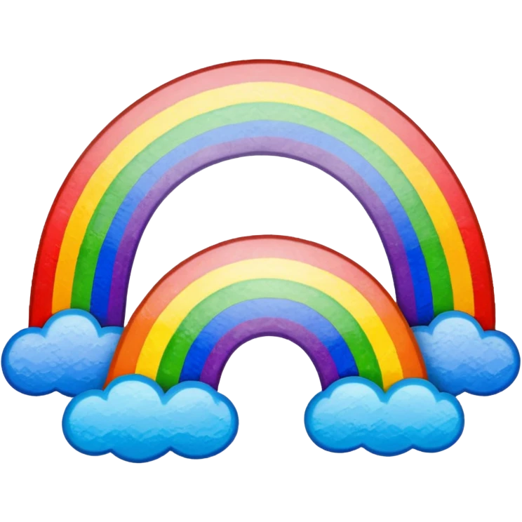 crayon drawing a rainbow emoji
